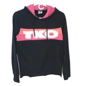 TKO Black Hoodie Sweatshirt w/ Pink Coral Colorway Size S